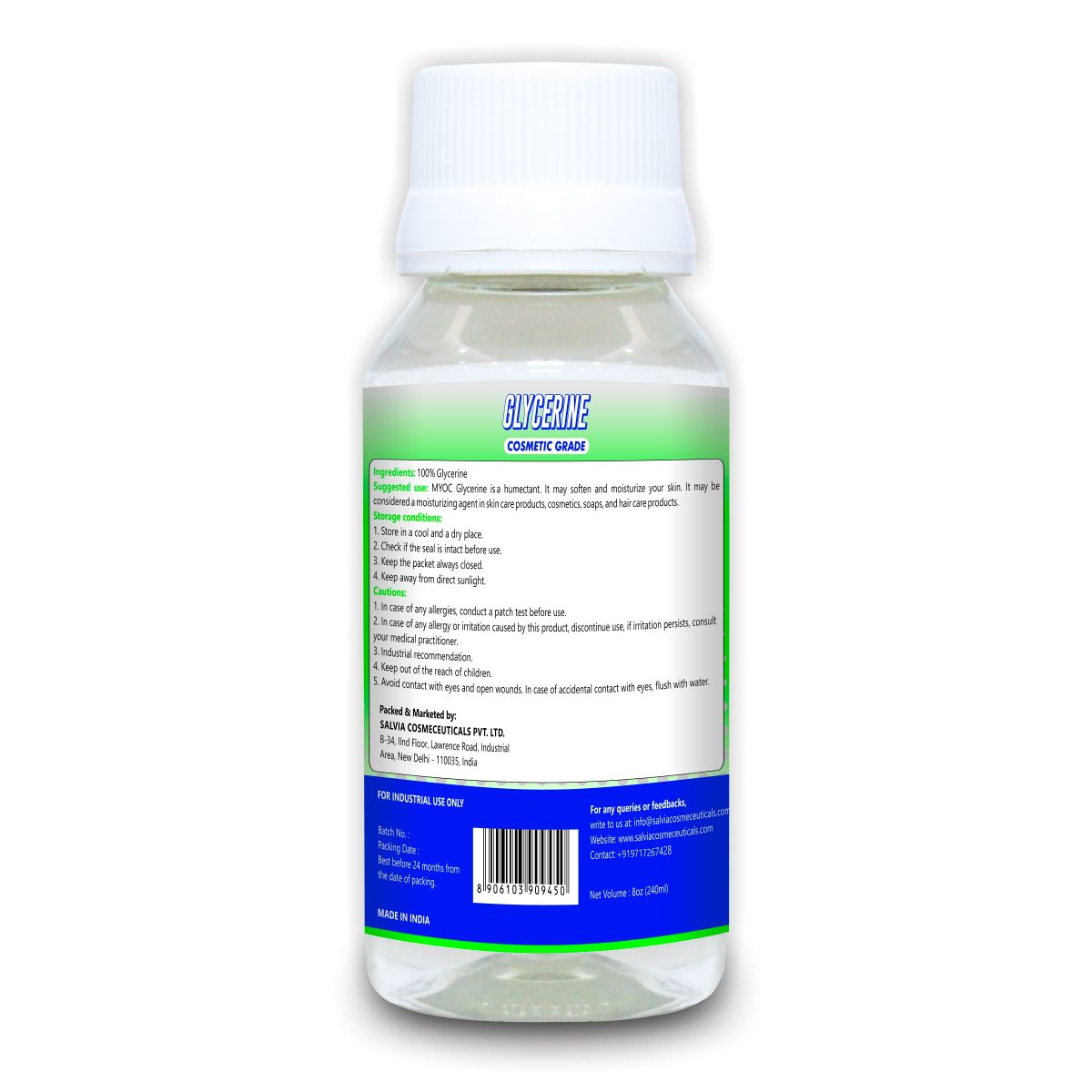 Salvia Cosmetic Raw Material Myoc Pure Glycerine